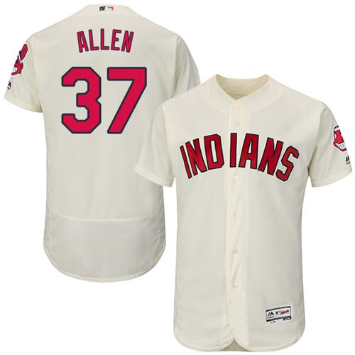 Indians #37 Cody Allen Cream Flexbase Authentic Collection Stitched MLB Jersey